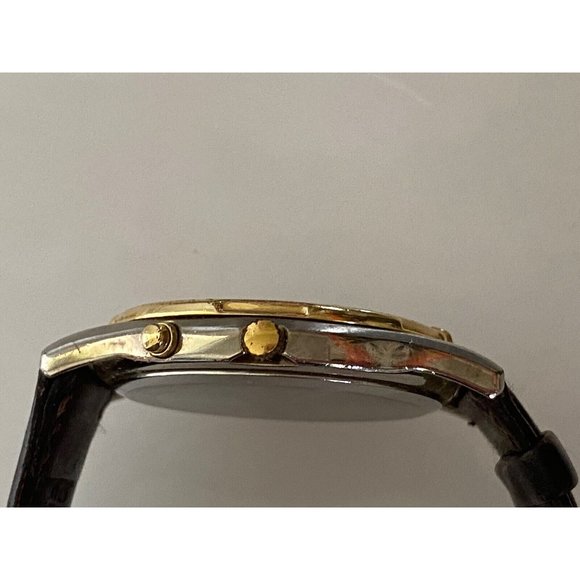 Regency Men's Brown Leather Stainless Steel Water Resistant Quartz Battery Watch - Picture 3 of 16